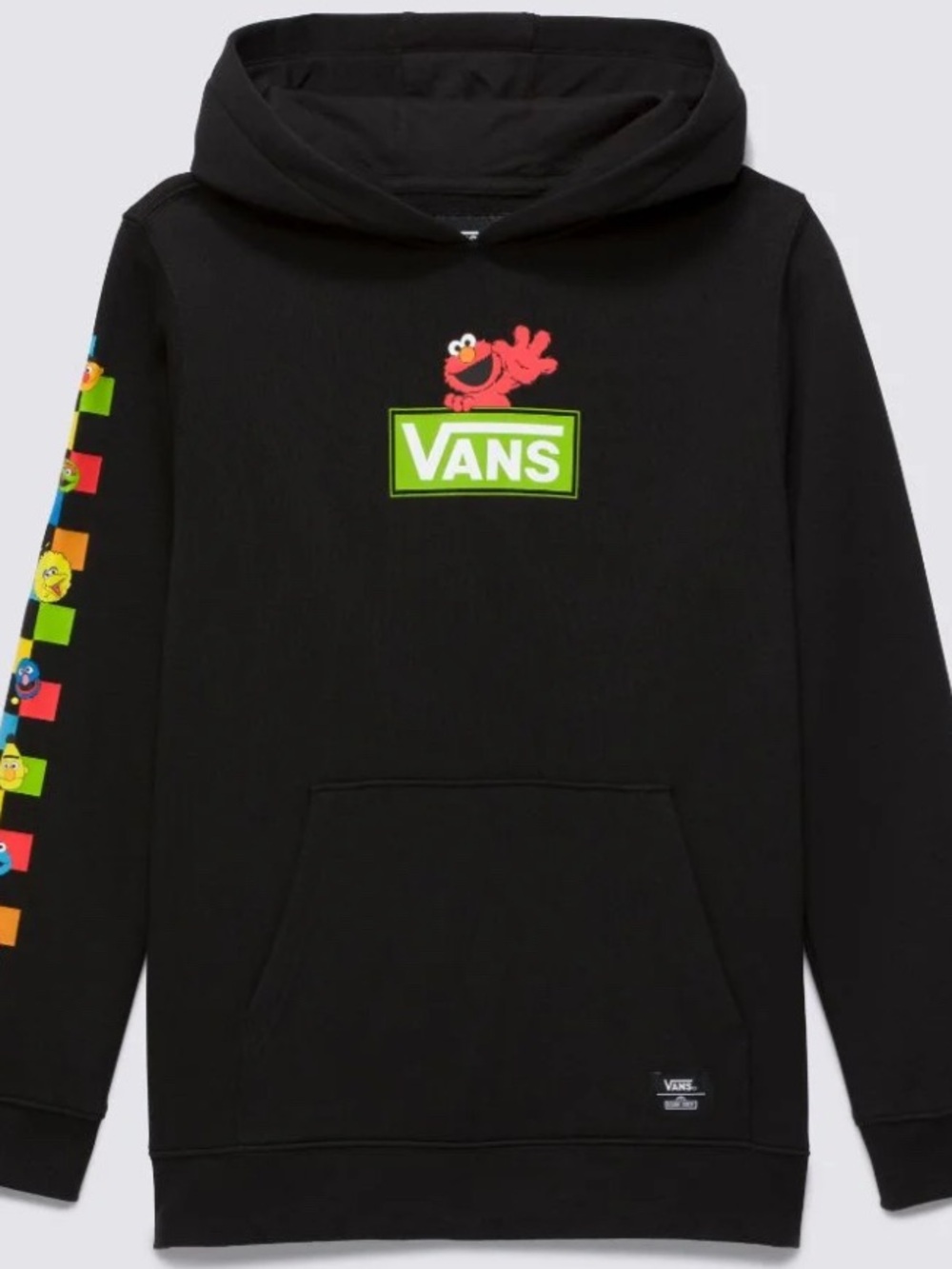 Vans Black Crewneck Hoodie with Elmo & Color Block Sleeve